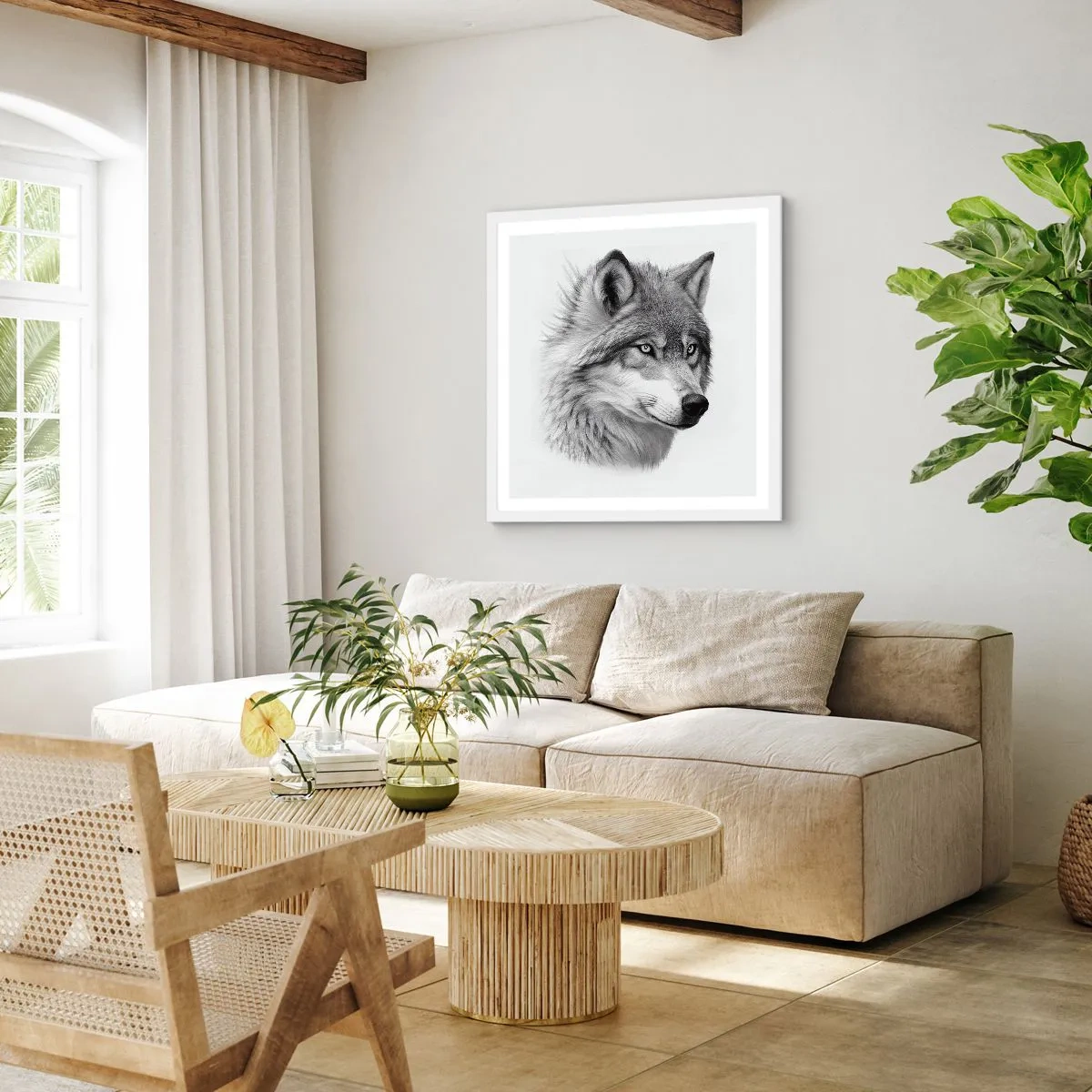 Plagát v bielom ráme - Alfa – bezpochyby - 60x60 cm