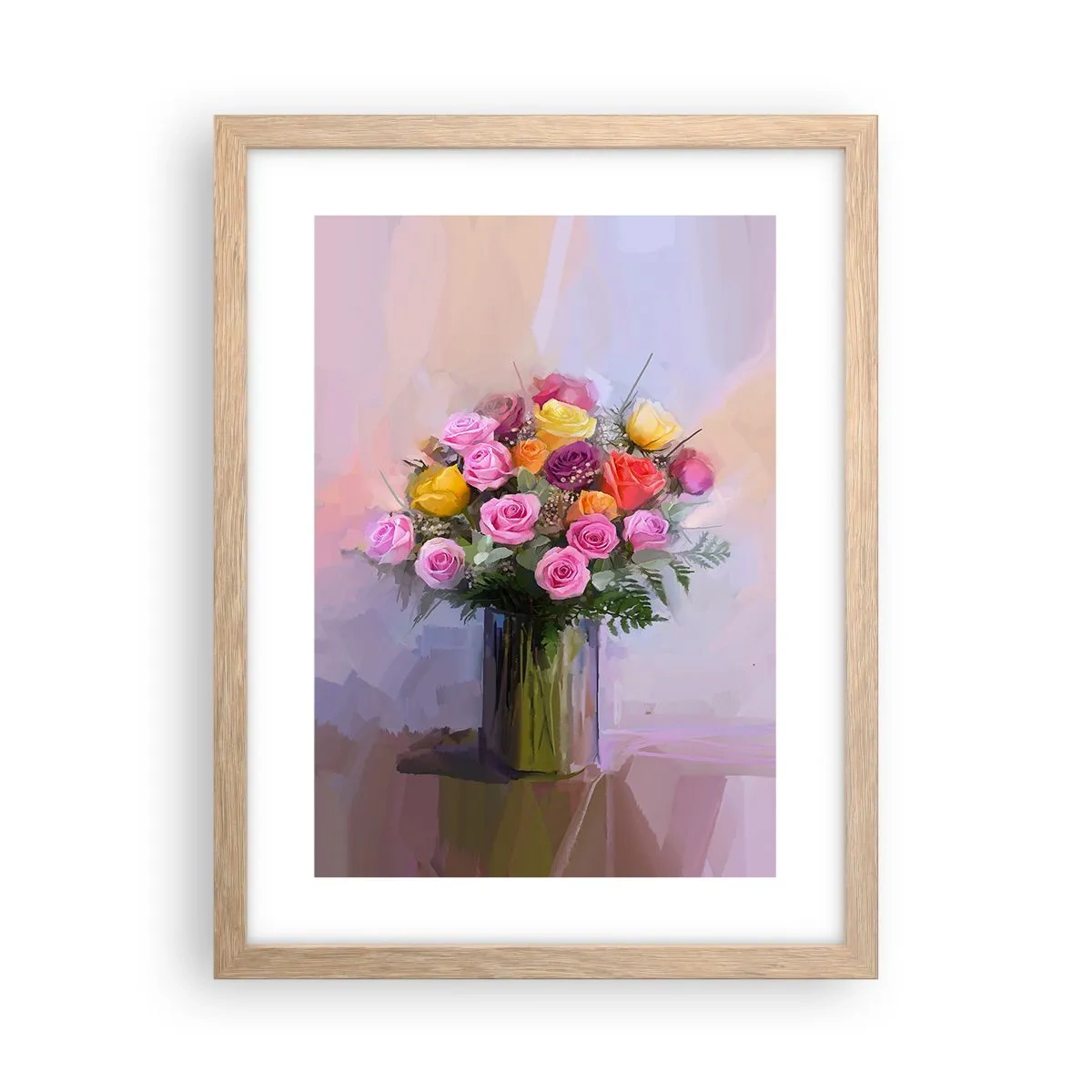 Plagát v ráme zo svetlého duba - Zachytená krása - 30x40 cm