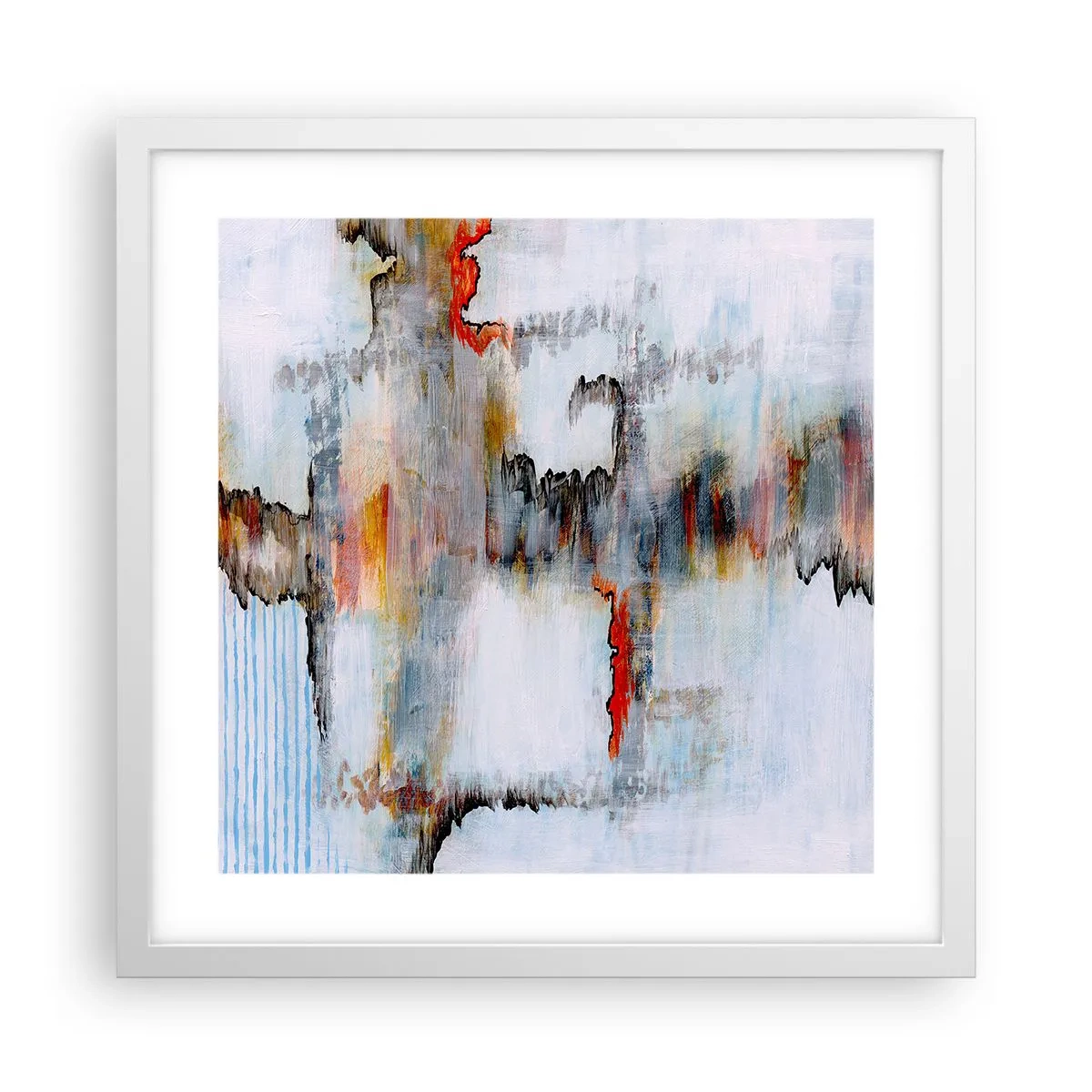 Plagát v bielom ráme - Paličkou po vode - 40x40 cm