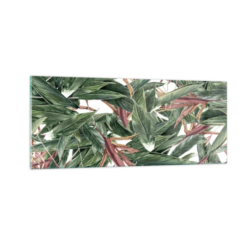 Obraz na skle - Smaragdovo-ľaliové húštie - 100x40 cm