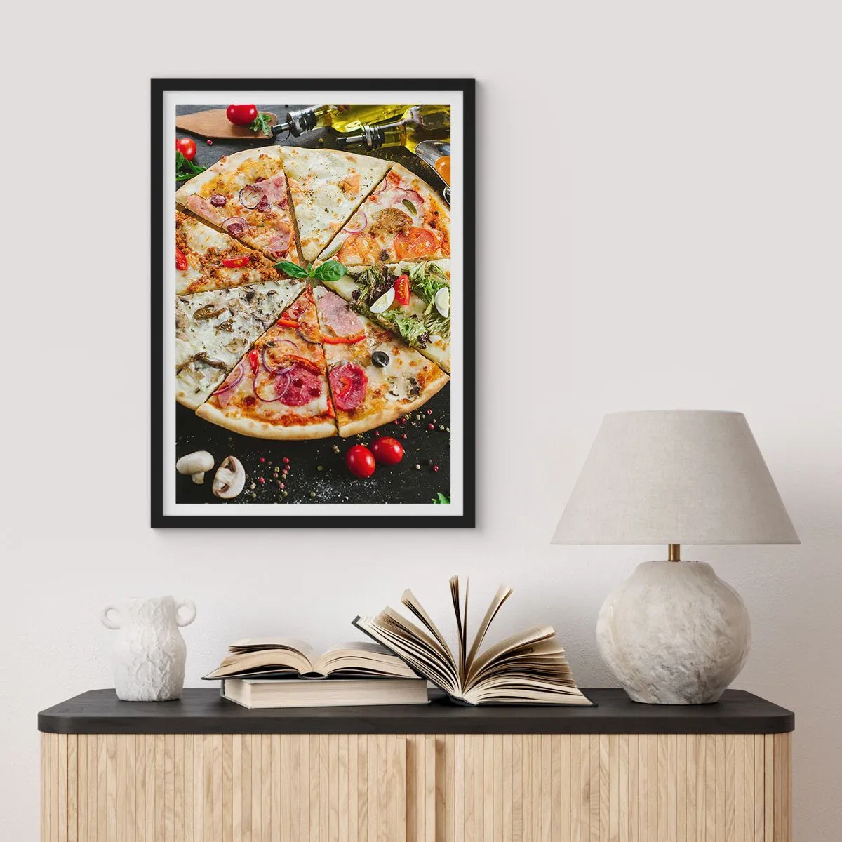 Plagát v čiernom ráme - Vejár chutí - 30x40 cm