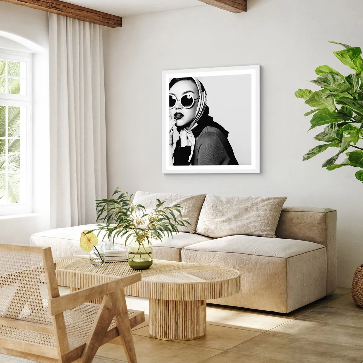 Plagát v bielom ráme - Pozdravy zo 60. rokov - 50x50 cm