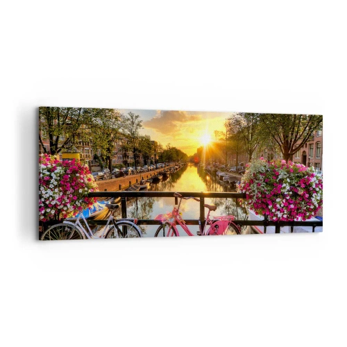 Obraz na plátne - Jarné ráno v Amsterdame - 120x50 cm