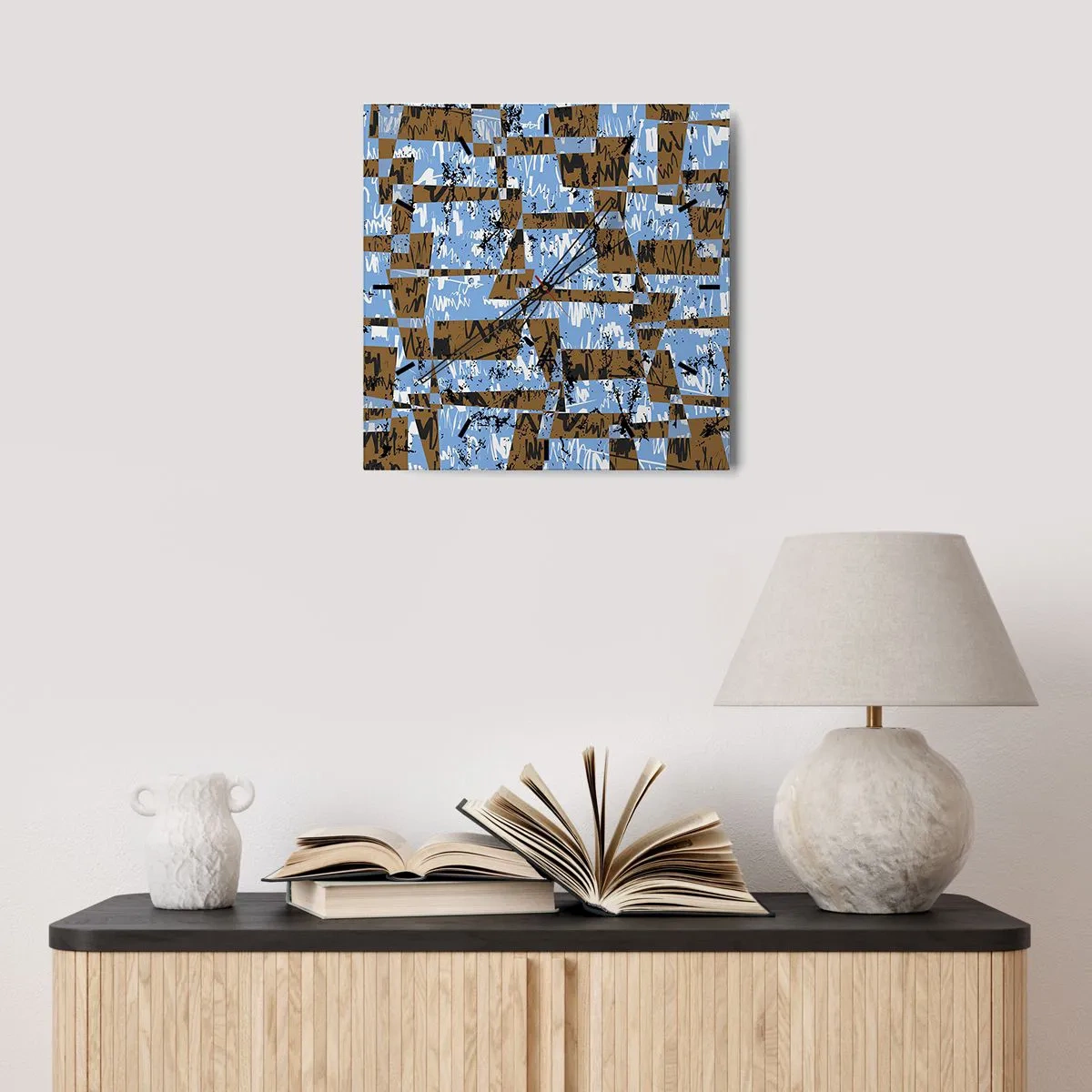 Nástenné hodiny - Neľudová vystrihovačka - 30x30 cm