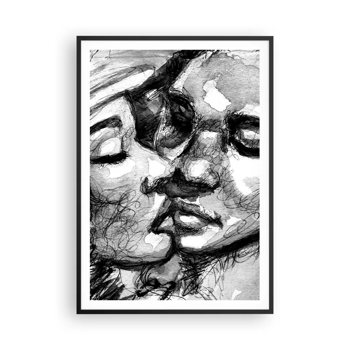 Plagát v čiernom ráme - Nežný okamih - 70x100 cm