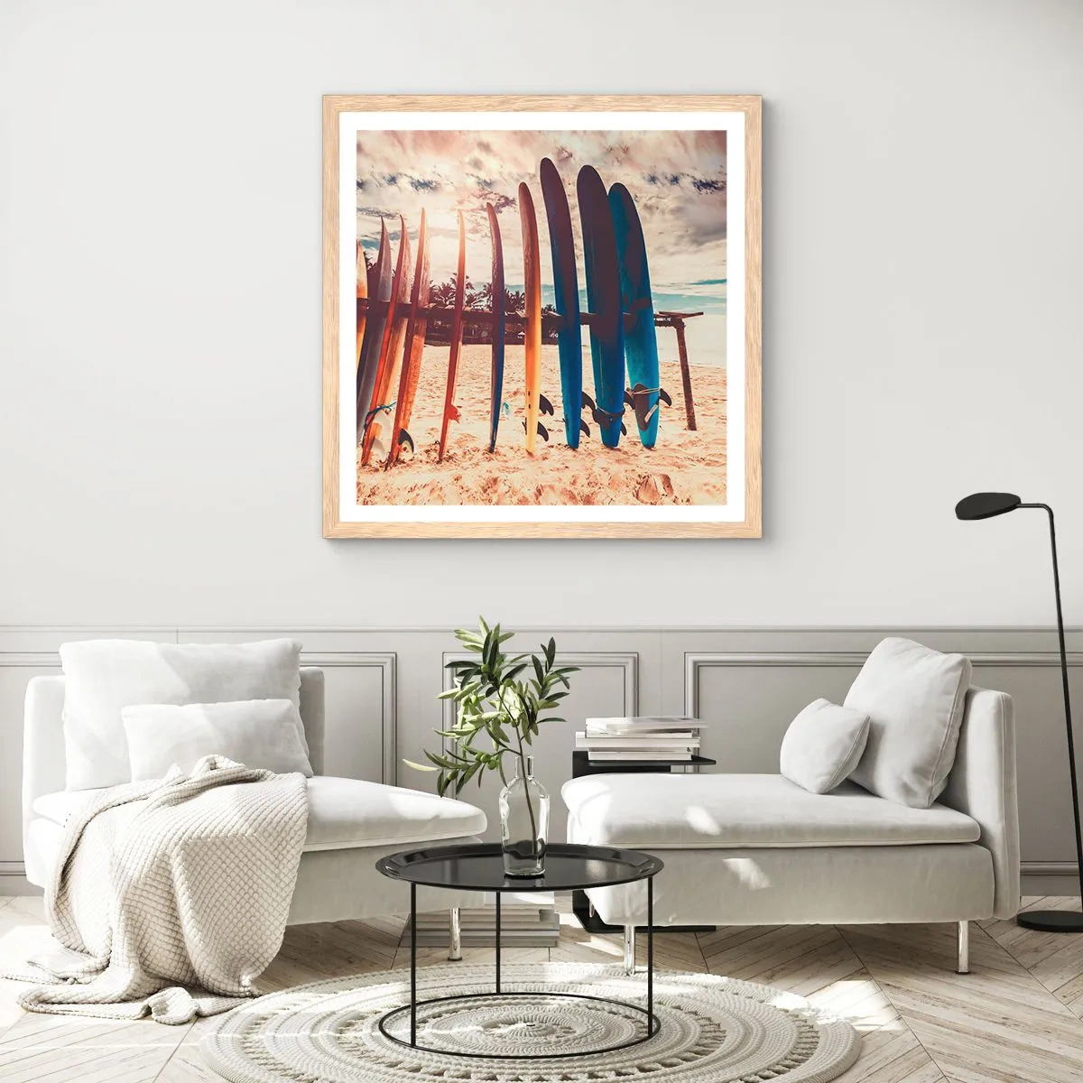 Plagát v ráme zo svetlého duba - Dobrú noc, tak zajtra. - 30x30 cm