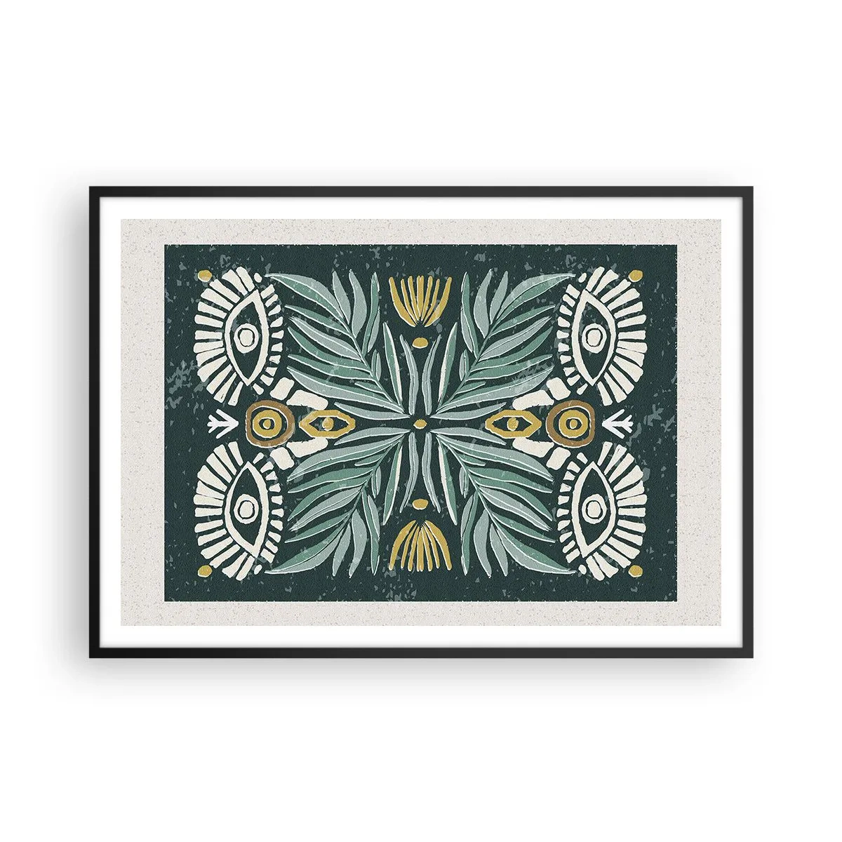 Plagát v čiernom ráme - Ako ľudová vystrihovačka - 100x70 cm