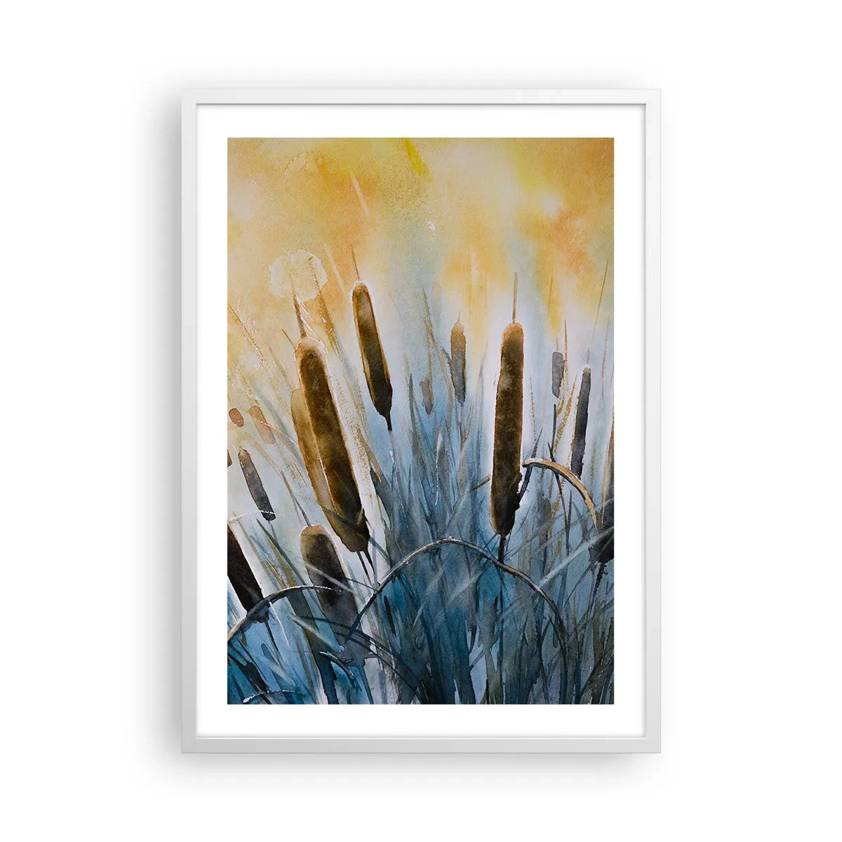 Plagát v bielom ráme - Chlad vody, žiara slnka - 50x70 cm