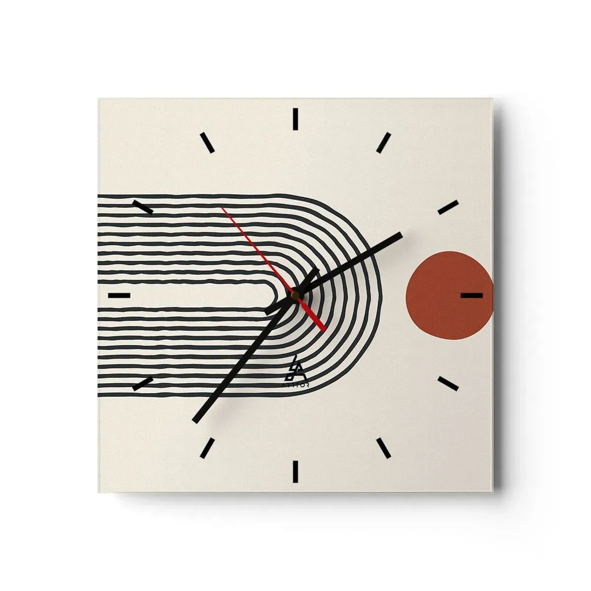 Nástenné hodiny - Magnetizmus tvarov a farieb - 40x40 cm