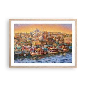 Plagát v ráme zo svetlého duba - Istanbulský príbeh - 70x50 cm