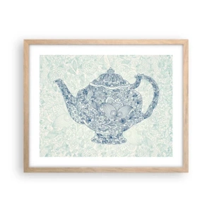 Plagát v ráme zo svetlého duba - Čajové kúzlo - 50x40 cm