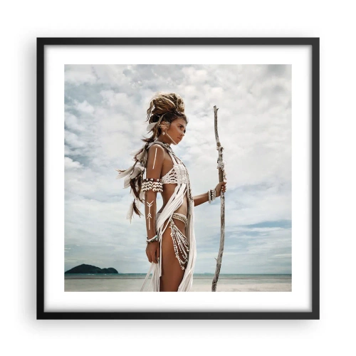 Plagát v čiernom ráme - Kráľovná trópov - 50x50 cm