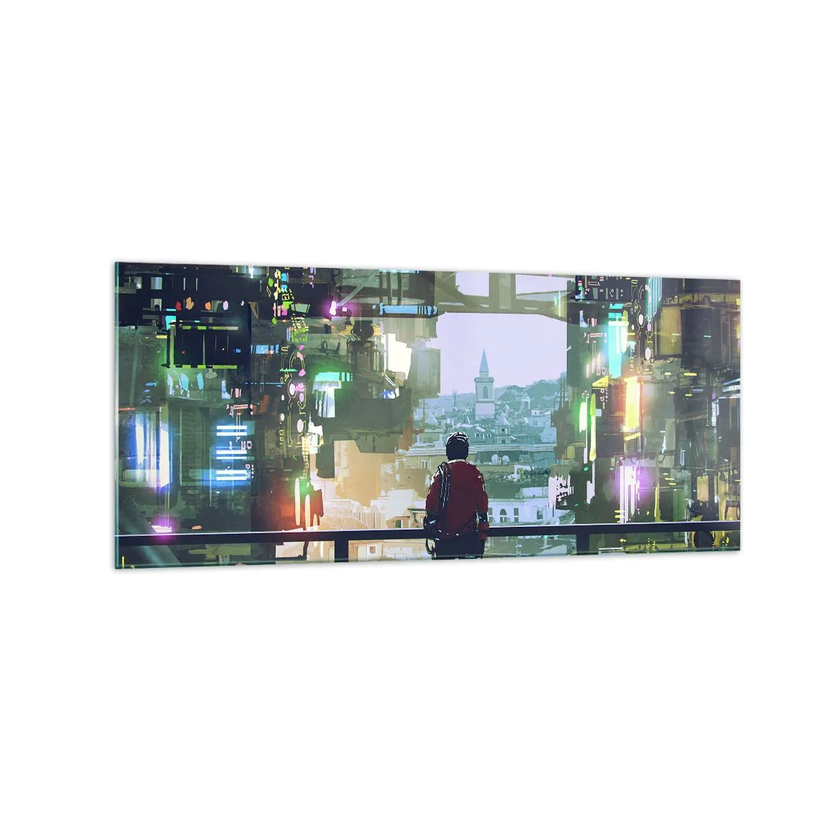 Obraz na skle - Dva svety - 120x50 cm