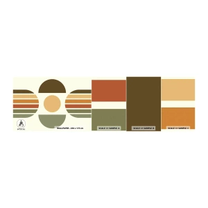 Vzorka samolepiacej fototapety Deluxe Sticker - Vo farbách zeme - Abstrakcia, Kus, Grafika - 100x30 cm