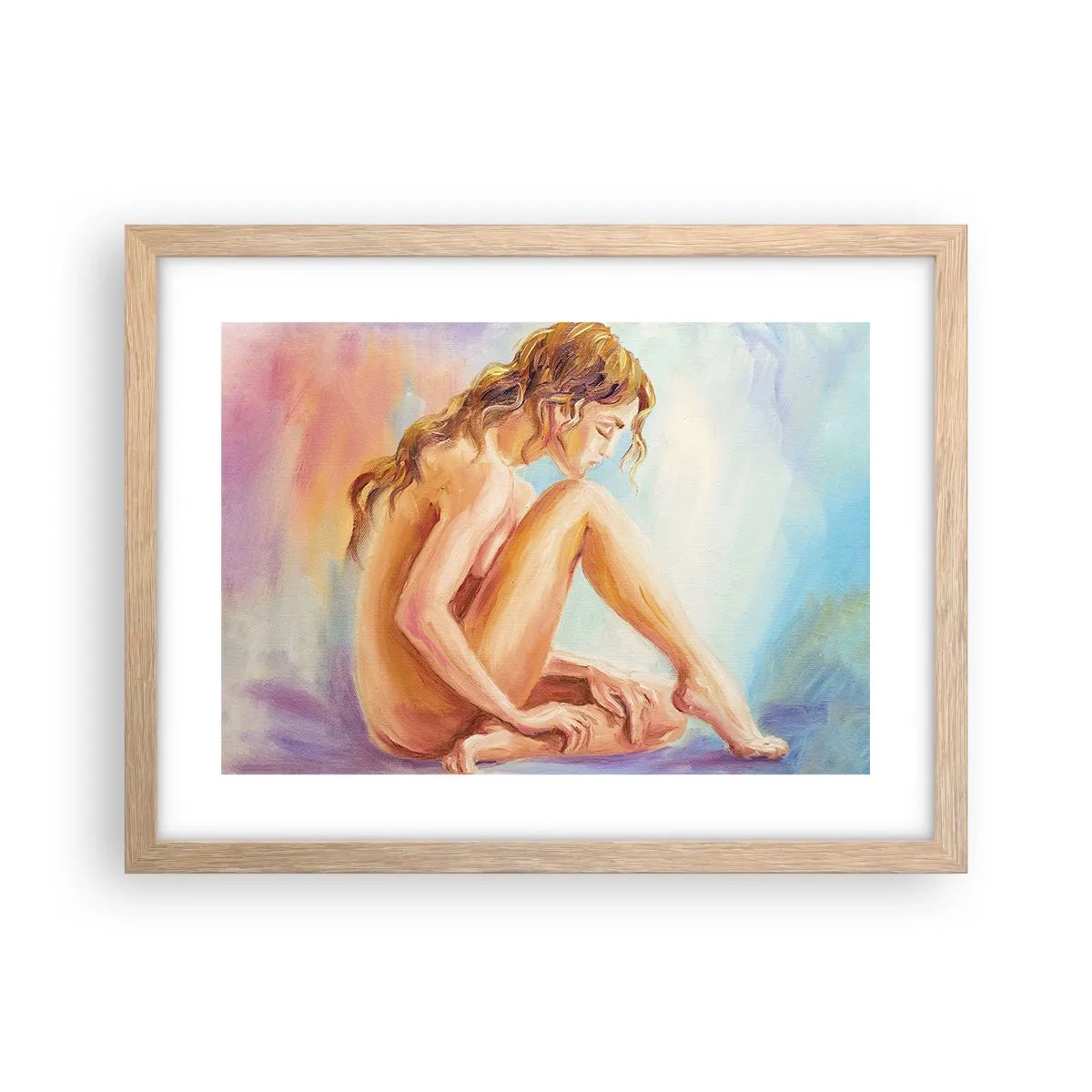 Plagát v ráme zo svetlého duba - Akt mladosti - 40x30 cm