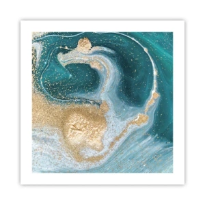 Plagát - Vír zlatej a tyrkysovej - 50x50 cm