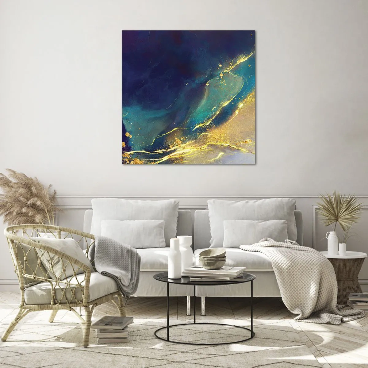 Obraz na skle - Zlatý močiar - 70x70 cm