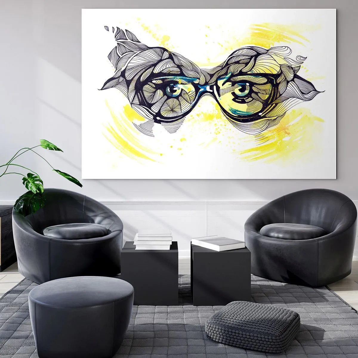 Obraz na skle - Cez modré okuliare - 120x80 cm