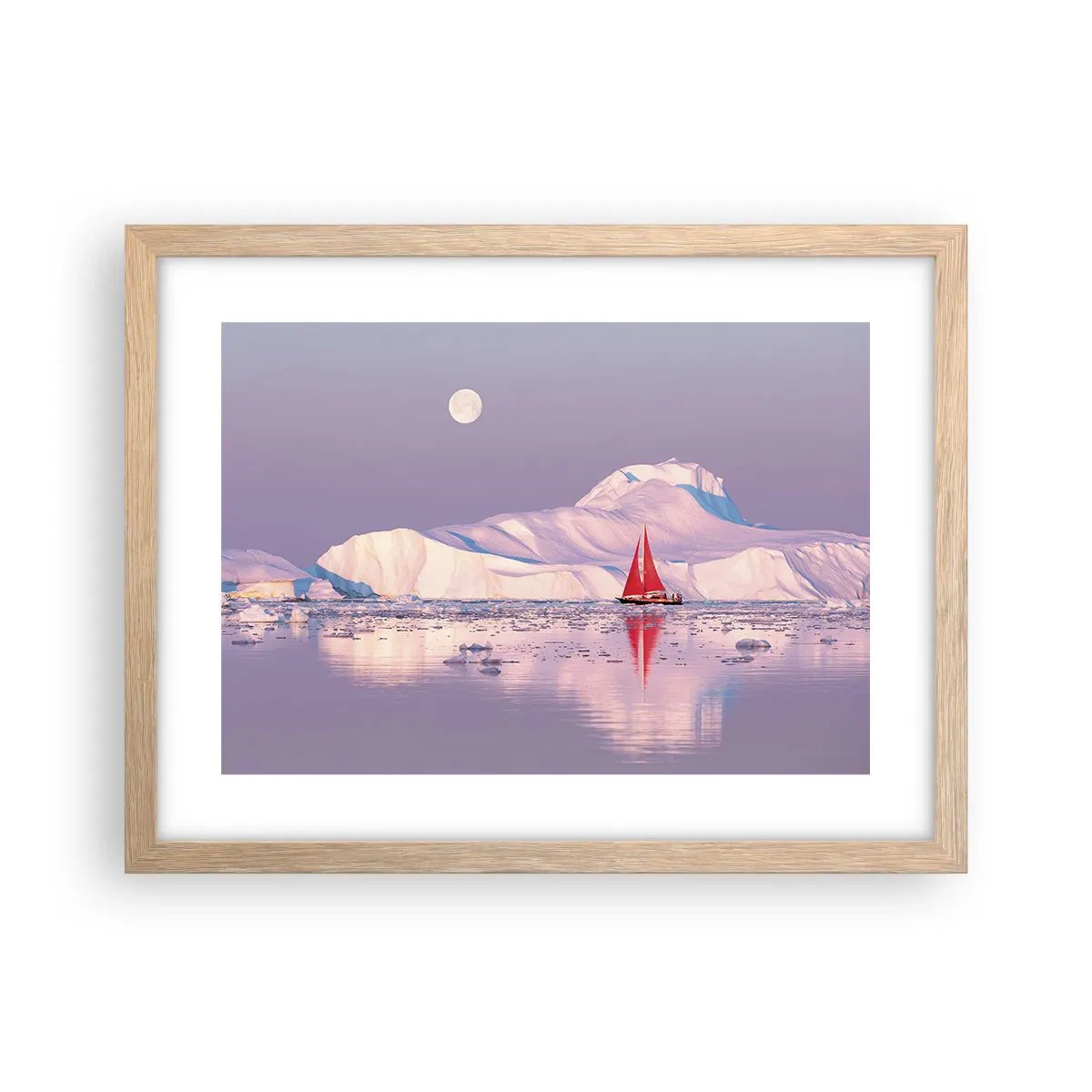 Plagát v ráme zo svetlého duba - Žiar plachty, chlad ľadu - 40x30 cm