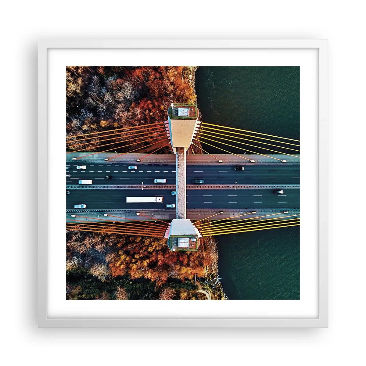 Plagát v bielom ráme - Za vodami, za lesmi - 50x50 cm