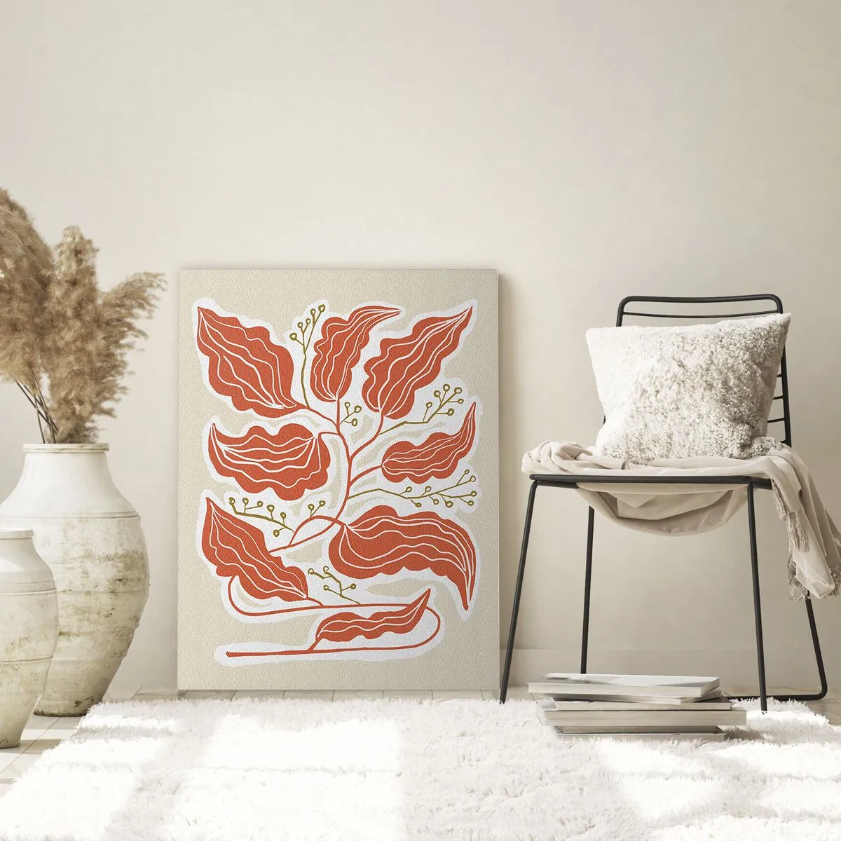 Obraz na skle - Ľudovo a koralovo - 80x120 cm