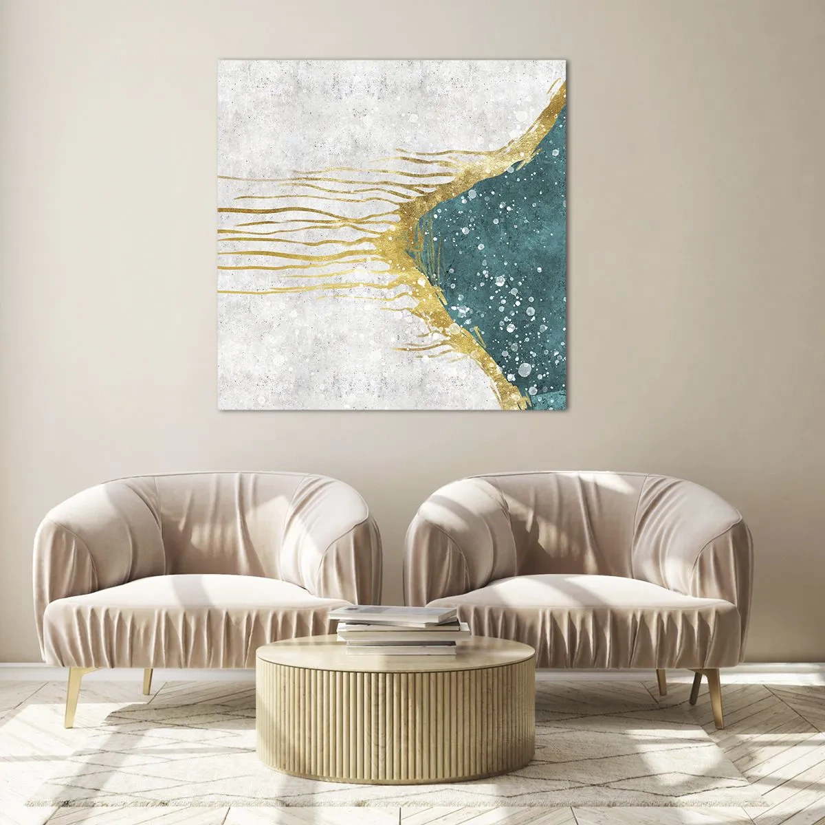 Obraz na skle - Zlatý príliv - 70x70 cm