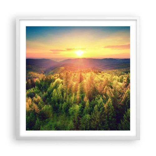 Plagát v bielom ráme - Vrcholky a vrcholy - 60x60 cm