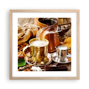 Plagát v ráme zo svetlého duba - Pekný deň prajem! - 40x40 cm