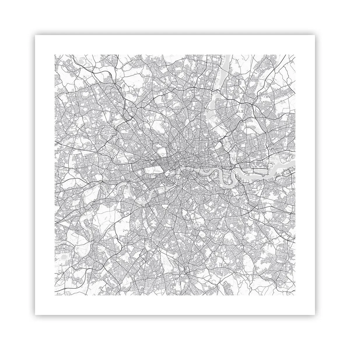 Plagát - Mapa londýnskeho labyrintu - 50x50 cm