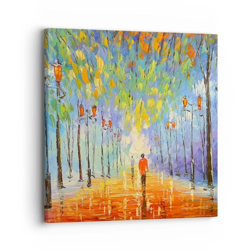 Obraz na plátne - Nočná pieseň dažďa - 30x30 cm