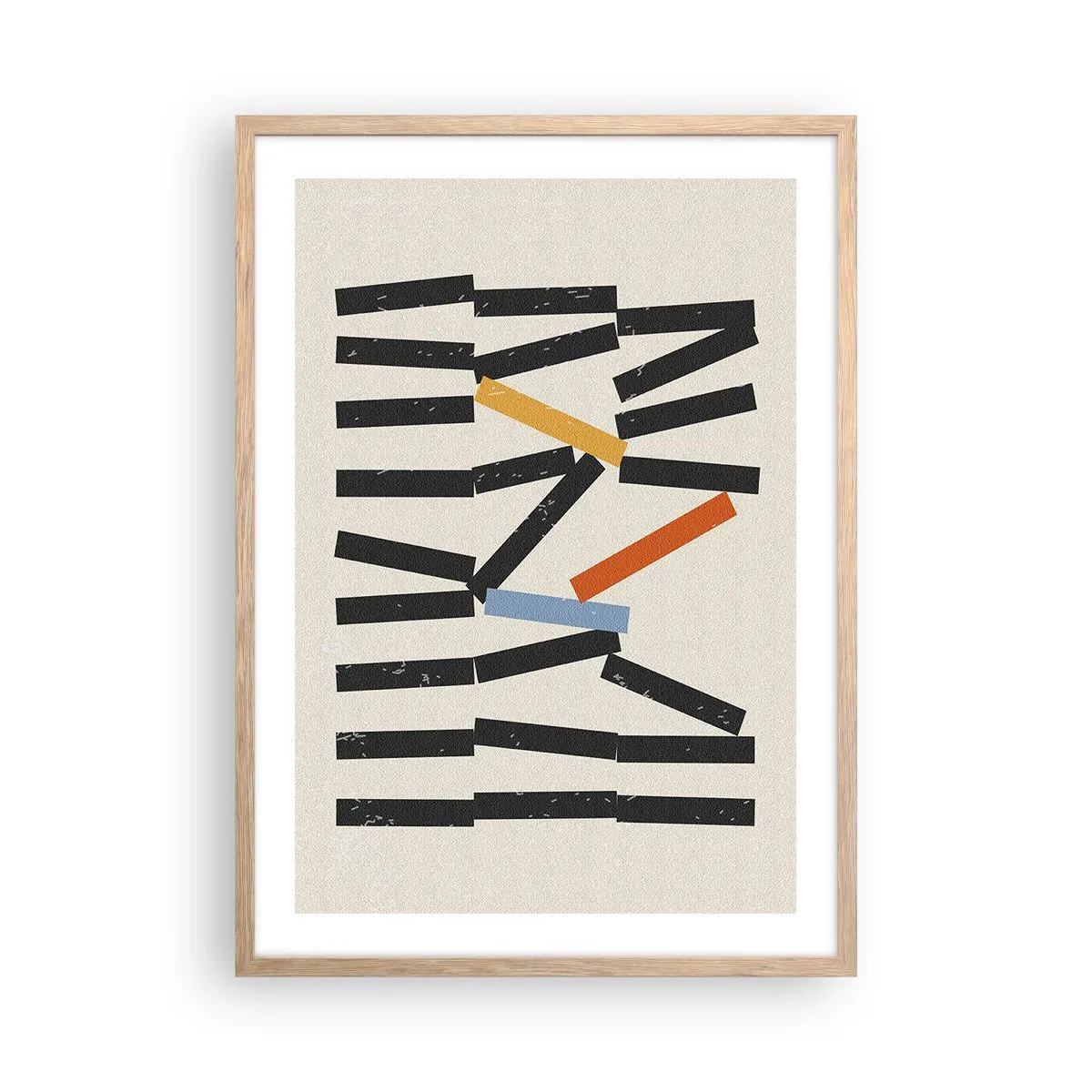 Plagát v ráme zo svetlého duba - Domino – kompozícia - 50x70 cm