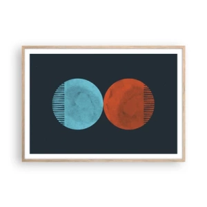 Plagát v ráme zo svetlého duba - Iba geometria? - 100x70 cm