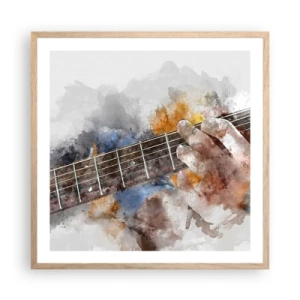 Plagát v ráme zo svetlého duba - Poézia medzi strunami - 60x60 cm