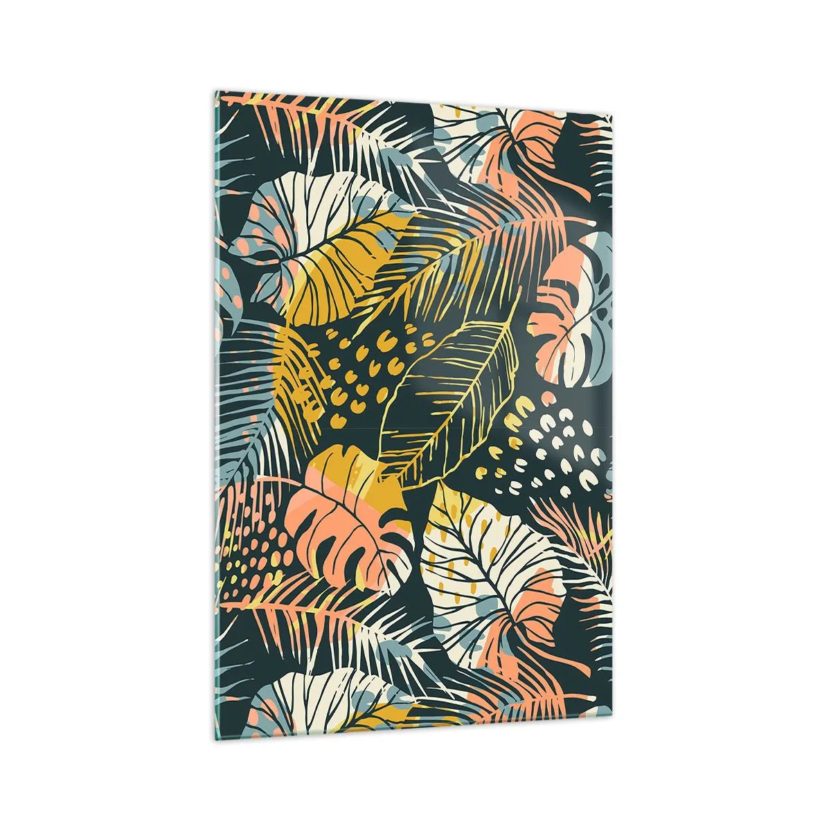 Obraz na skle - Listová fantázia - 70x100 cm