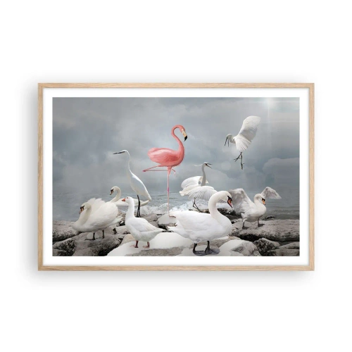 Plagát v ráme zo svetlého duba - Kde som sa tu vzal? - 91x61 cm