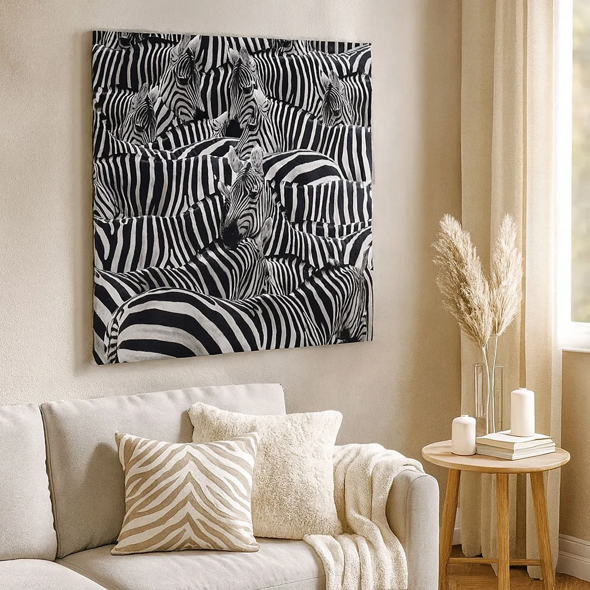 Obraz na plátne - Skupinový portrét s pruhmi - 30x30 cm