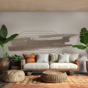 Fototapeta Standard Eco - Minimalistická abstrakcia v odtieňoch béžovej a hnedej - 100x70cm - Závan šedej - Moderná nástenná dekorácia do obývacej izby a spálne ARTTOR