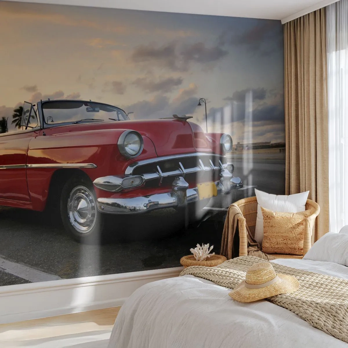 Fototapeta Premium Sand - Červená žiara trópov - Auto, Automobilový priemysel, Vintage - 400x280 cm