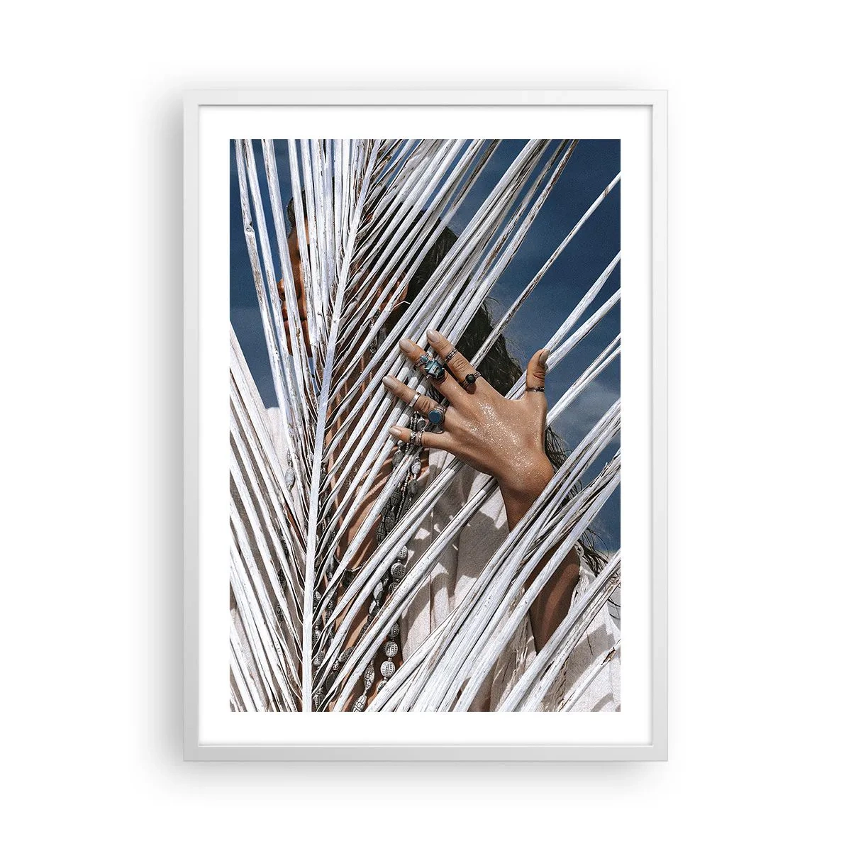 Plagát v bielom ráme - Šamanové dievča? - 50x70 cm