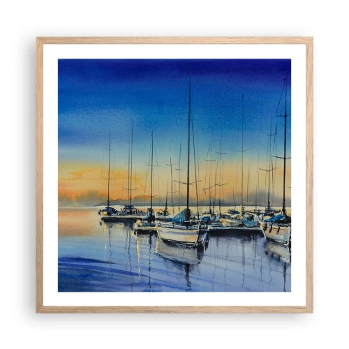 Plagát v ráme zo svetlého duba - Koniec dobrého dňa - 60x60 cm