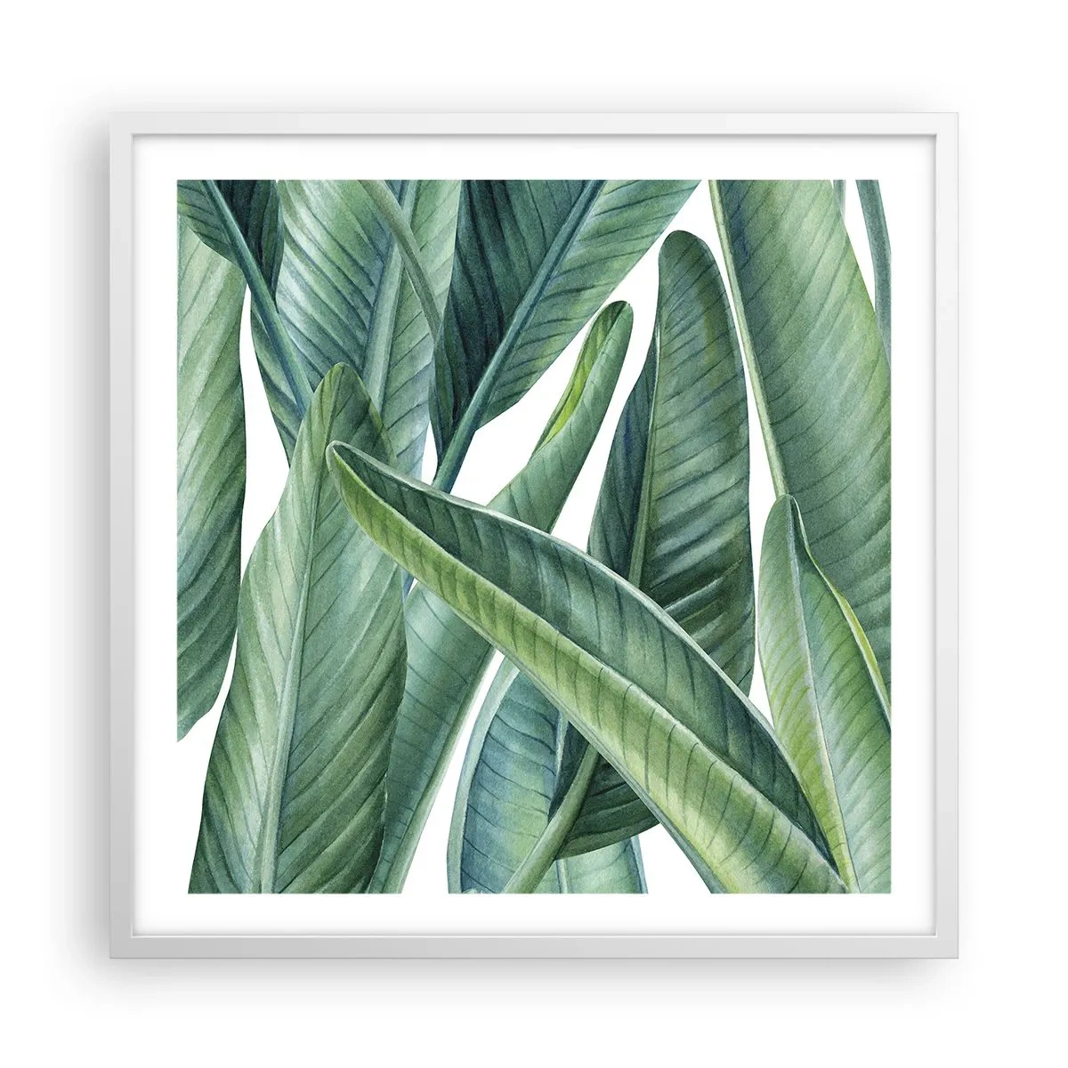 Plagát v bielom ráme - Proste zelená - 60x60 cm