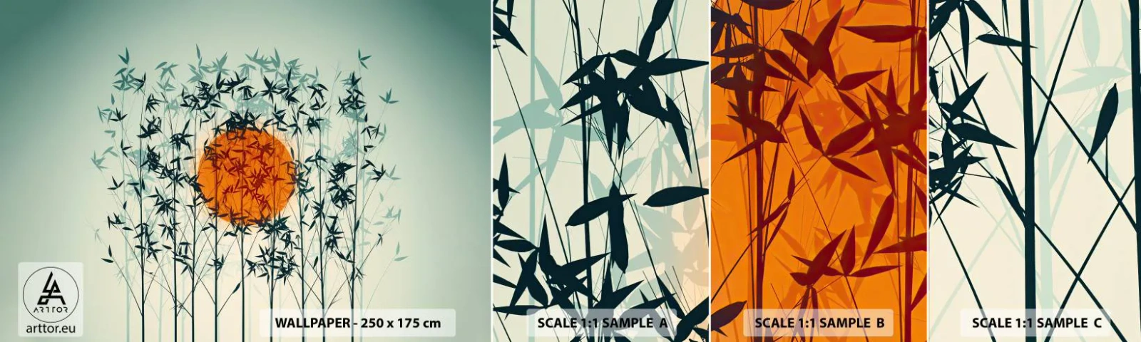 Vzorka Fototapeta Standard Eco - Japonské slnko - Abstrakcia, Grafika, Exotika - 100x30 cm