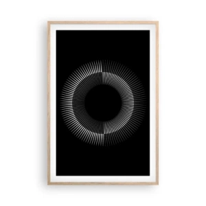 Plagát v ráme zo svetlého duba - Čierne slnko - 61x91 cm