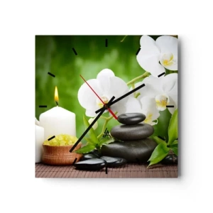 Nástenné hodiny - Voňavý, kvetinový, jemný dotyk - 30x30 cm