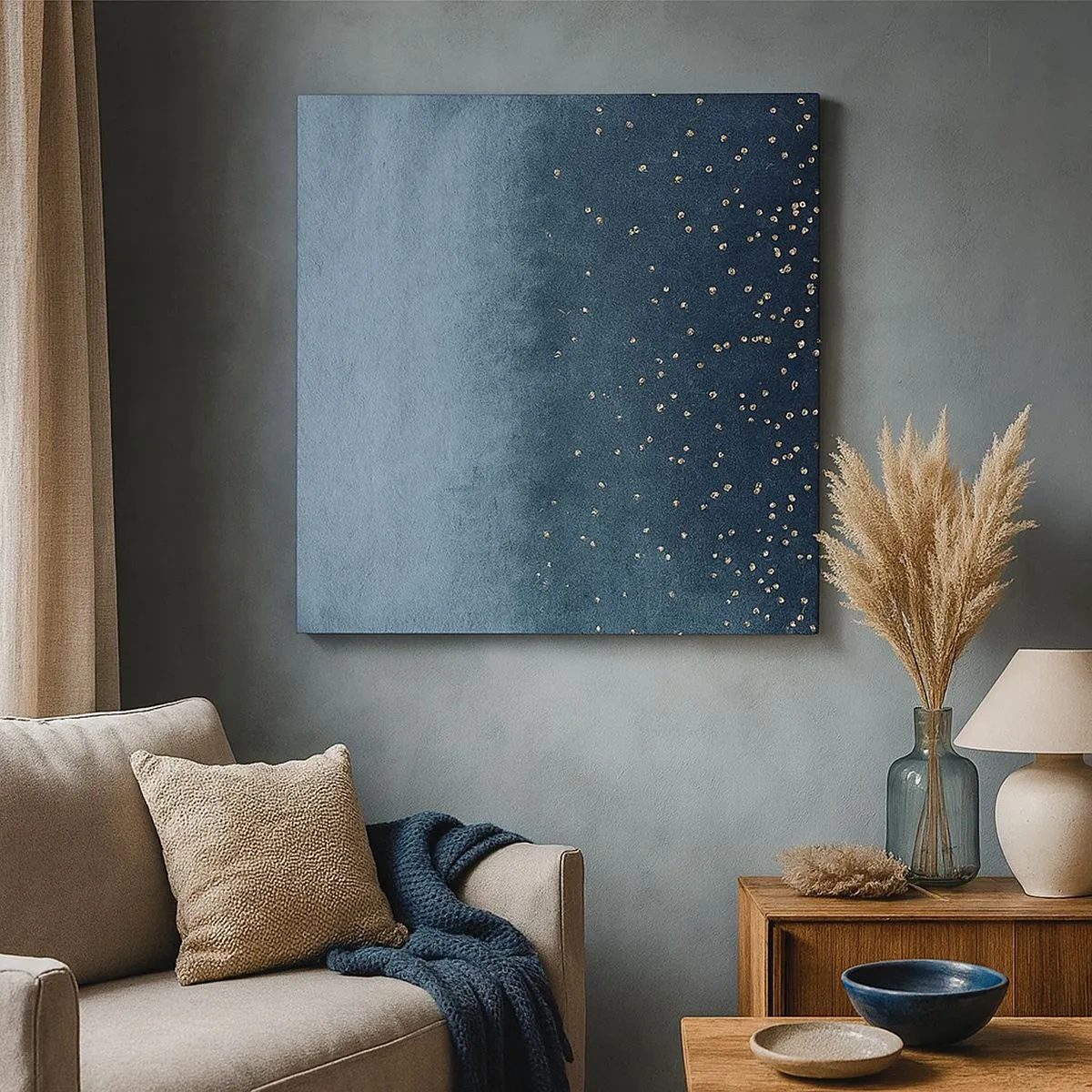 Obraz na plátne - Kompozícia – modrej fázy - 30x30 cm