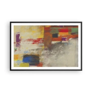 Plagát v čiernom ráme - Geometria farieb - 91x61 cm