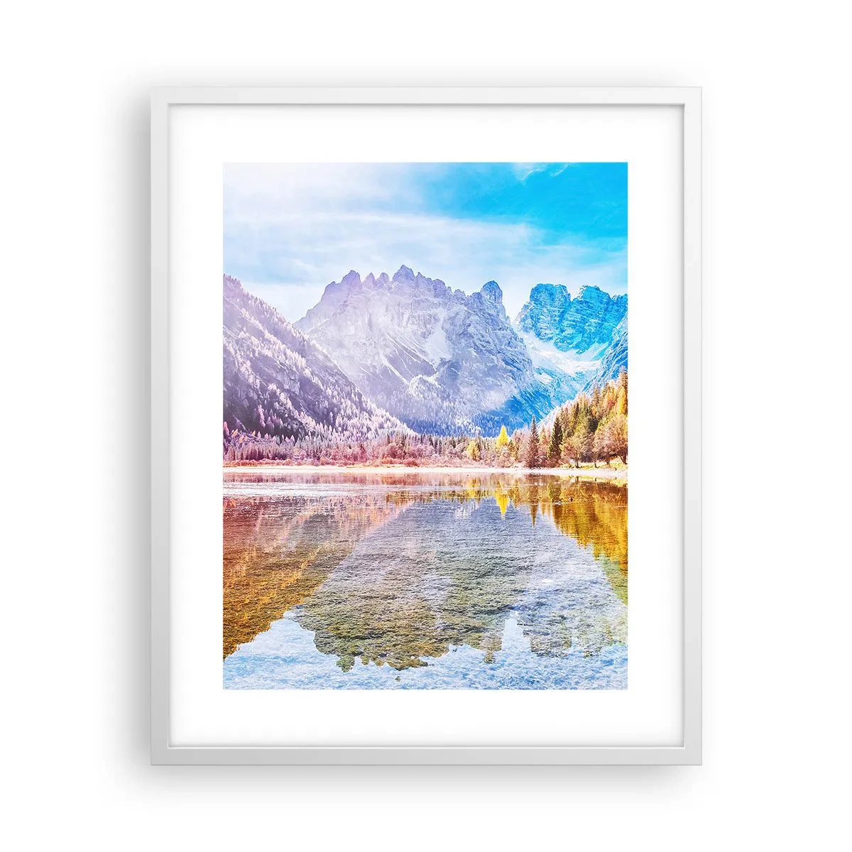 Plagát v bielom ráme - A v horách už je jeseň - 40x50 cm