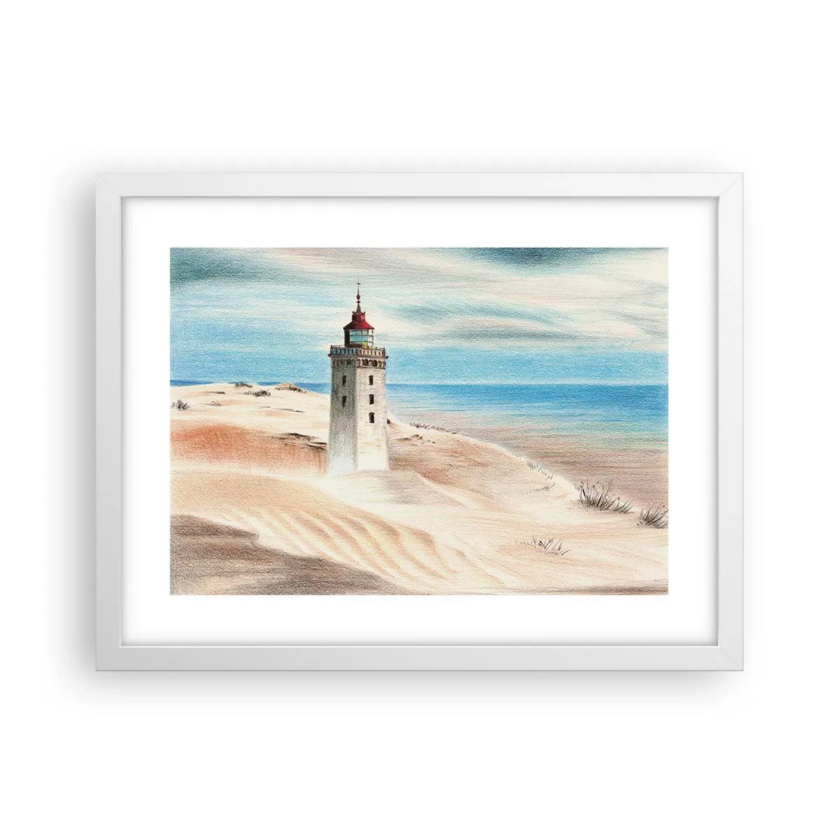 Plagát v bielom ráme - Vždy hľadí na more - 40x30 cm