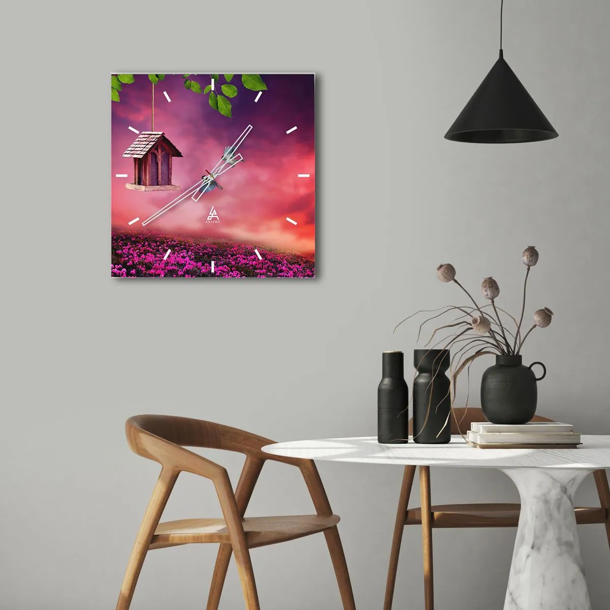 Nástenné hodiny - Pozvanie na večeru - 30x30 cm