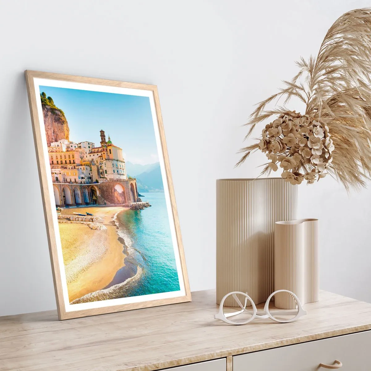 Plagát v ráme zo svetlého duba - Výnimočné mesto - 70x100 cm